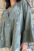 Santos Cotton Zahra Embroidered Smock Khaki /5=